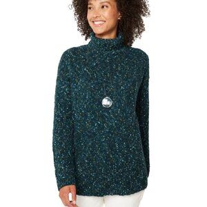 J. Jill NWT Multi Tweed Turtleneck Sweater Prussian Blue Size Sp